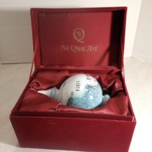 Ne'Qwa Art Glass Hand Painted Christmas Ornament By Peggy Abrams